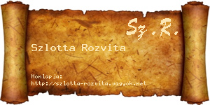 Szlotta Rozvita névjegykártya